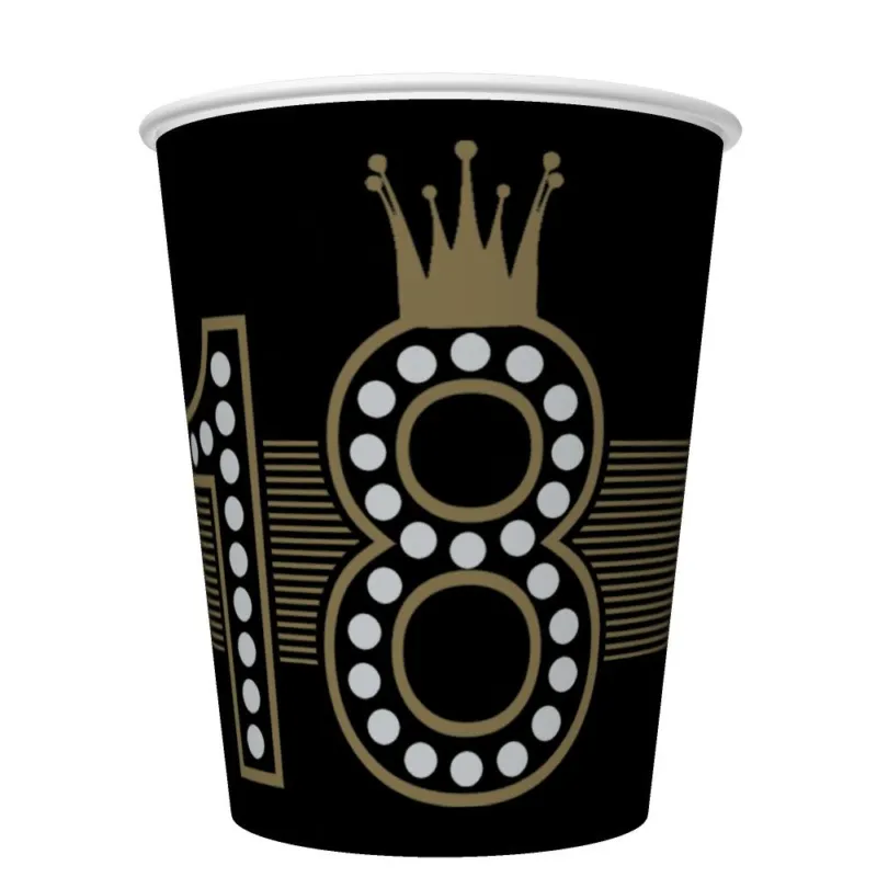 Happy Birthday 18 Hollywood Style papír pohár 8 db-os 250 ml Szezonális akció
