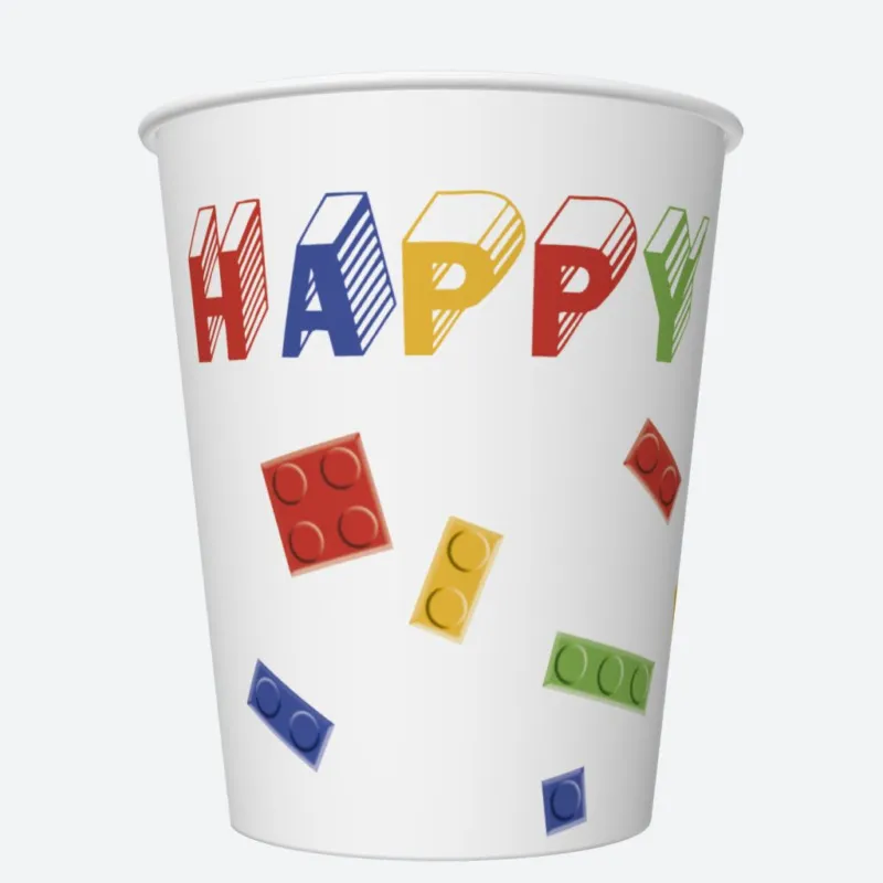 Happy Birthday Building Blocks papír pohár 8 db-os 250 ml Nézd meg most