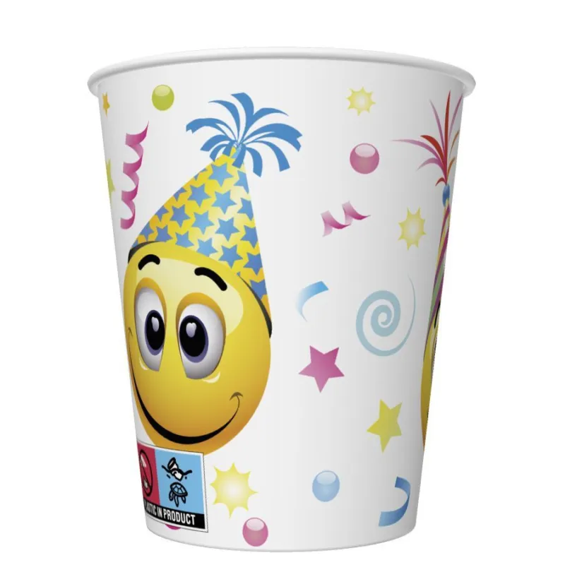 Smiley Icons&Balloons papír pohár 8 db-os 250 ml Gyors szállítás