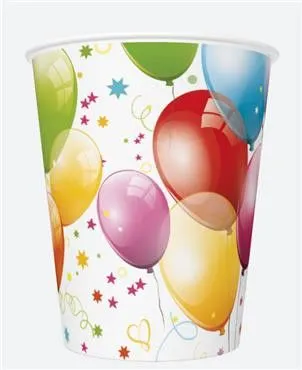 Kedvezményes ár Színes lufis Balloons papír pohár 8 db-os 250 ml