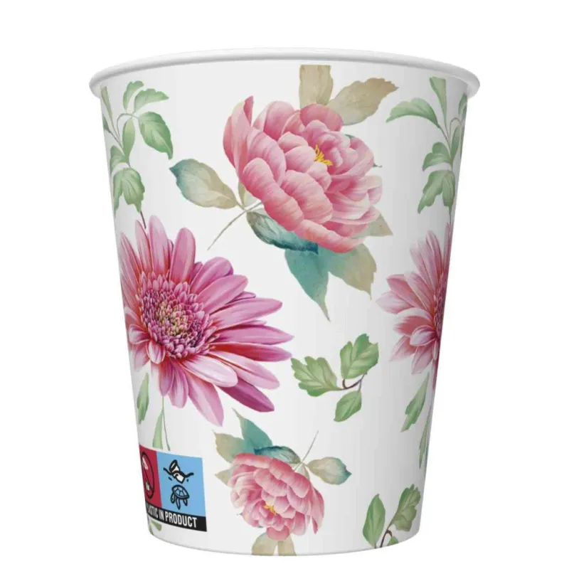 Népszerű Virág Arrangement papír pohár 8 db-os 250 ml