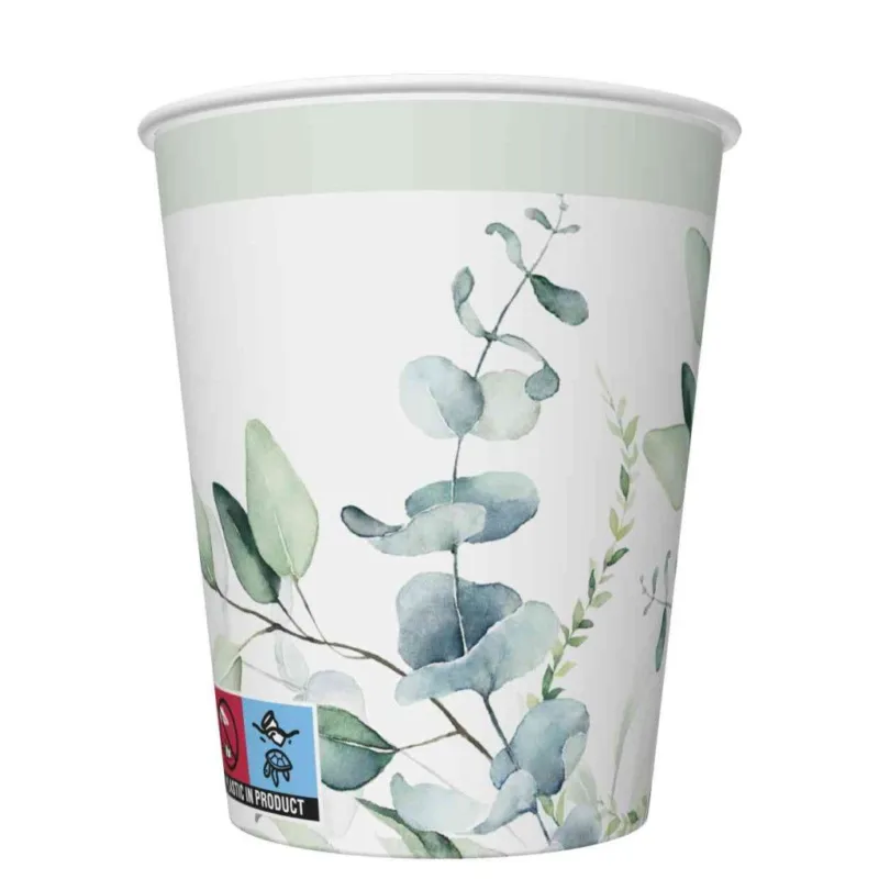 Rendeld meg most Virág Eucalyptus Twigs papír pohár 8 db-os 250 ml