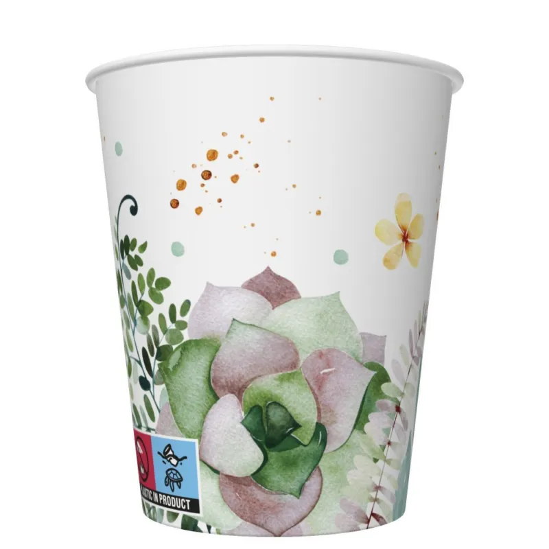Akciós ár Virág Floral Frame papír pohár 8 db-os 250 ml