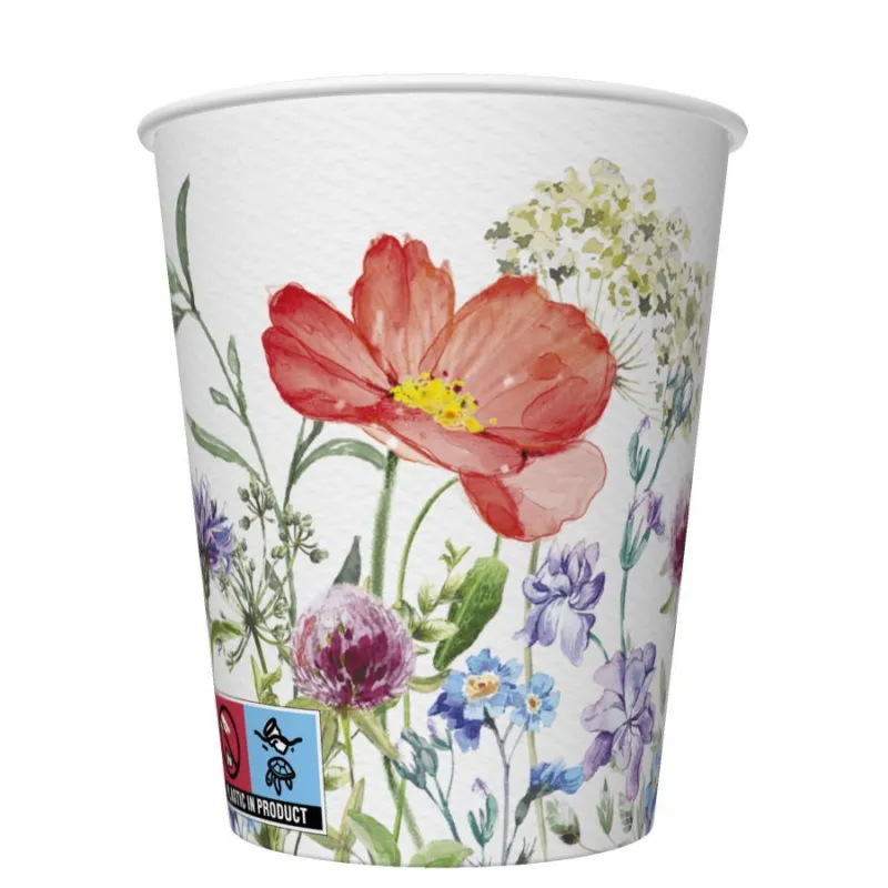 Gyors szállítás Virág Meadow in June papír pohár 8 db-os 250 ml