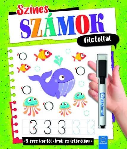 Azonnal elérhető Színes számok filctollal - Írok és letörlöm - 5 éves kortól