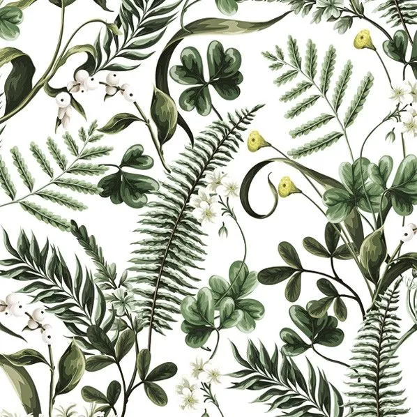Szuper akció Virág Ferns & Green Leaves szalvéta 20 db-os 33x33 cm