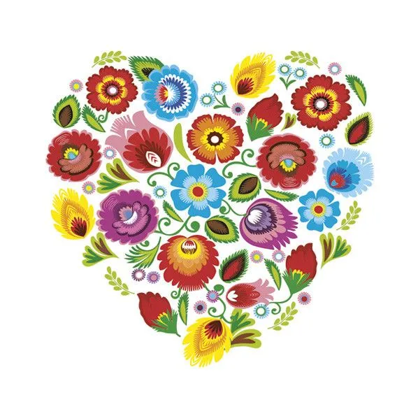 Virág Folk Heart szalvéta 20 db-os 33x33 cm Kedvezményes ár